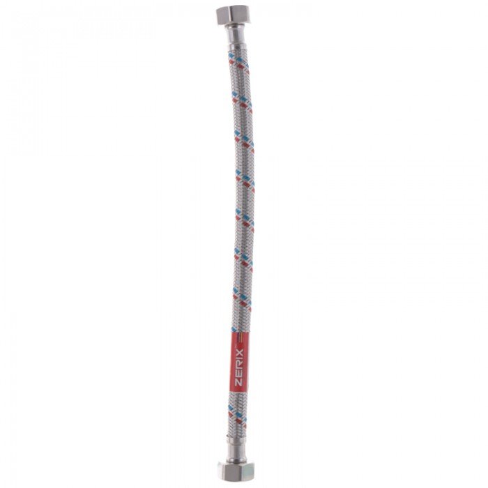 Гибкий шланг для подключения воды гайка 1/2'' - гайка 1/2'' (30 см) Zerix (ZX1549)