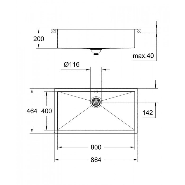 Мийка кухонна Grohe EX Sink K700 (80 cm) (31580SD0) Мийка кухонна Grohe EX Sink K700 (80 cm) (31580SD0)