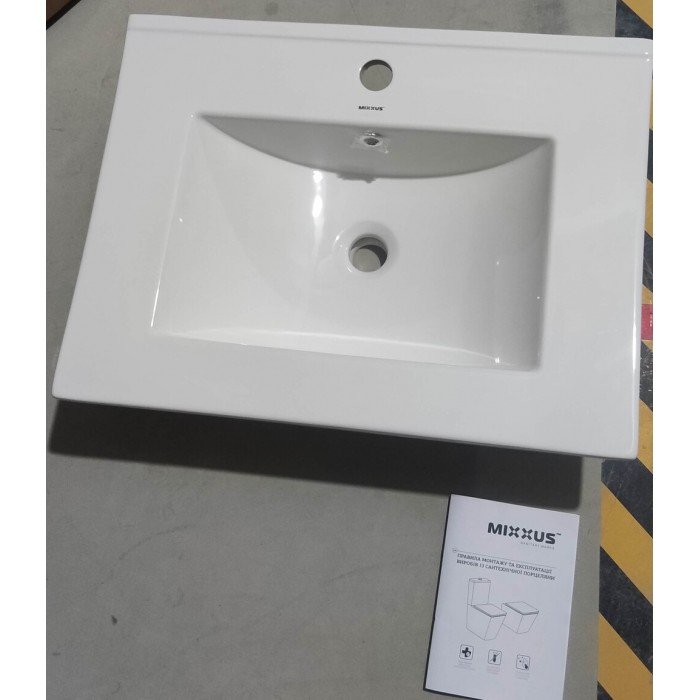 Раковина мебельная Mixxus Premium CUBIC-1501 610х460х170mm с отверстием под смеситель и переливом ( Раковина мебельная Mixxus Premium CUBIC-1501 610х460х170mm с отверстием под смеситель и переливом (
