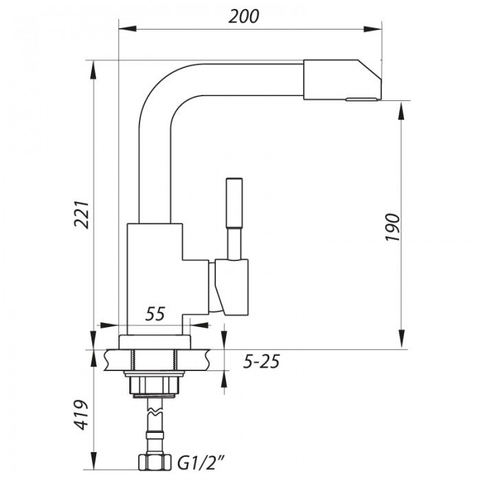 Смеситель для умывальника Zerix LR71198-4 (LL1467)