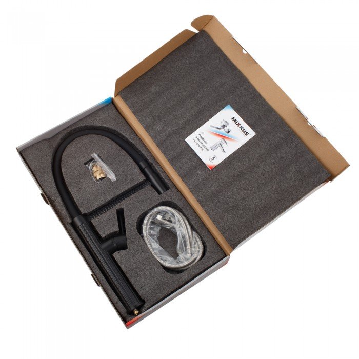 Смеситель для кухни Mixxus Premium Oliwer 017 BLACK REFL.BLACK (MI6966) Смеситель для кухни Mixxus Premium Oliwer 017 BLACK REFL.BLACK (MI6966)