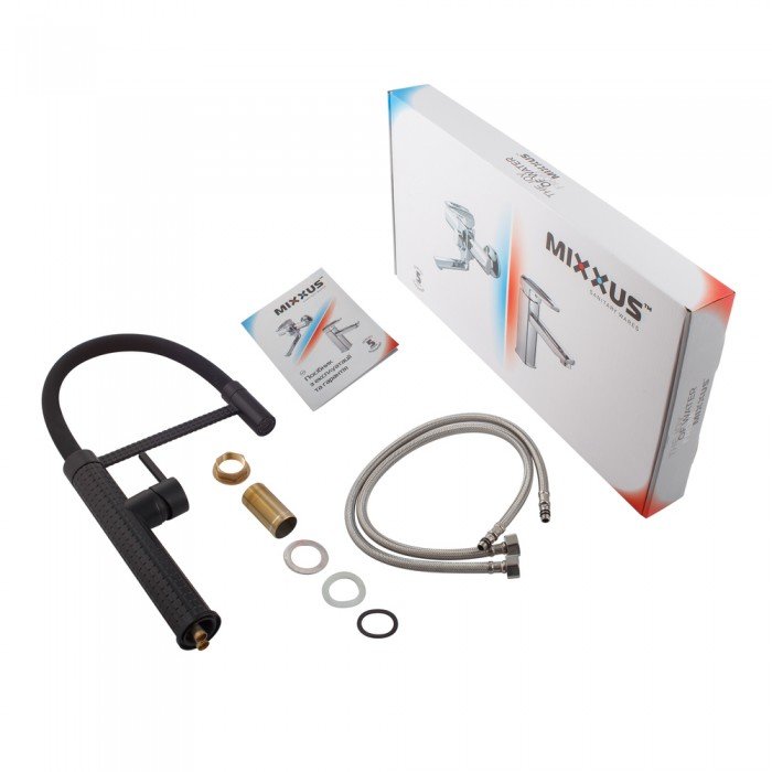 Смеситель для кухни Mixxus Premium Oliwer 017 BLACK REFL.BLACK (MI6966) Смеситель для кухни Mixxus Premium Oliwer 017 BLACK REFL.BLACK (MI6966)