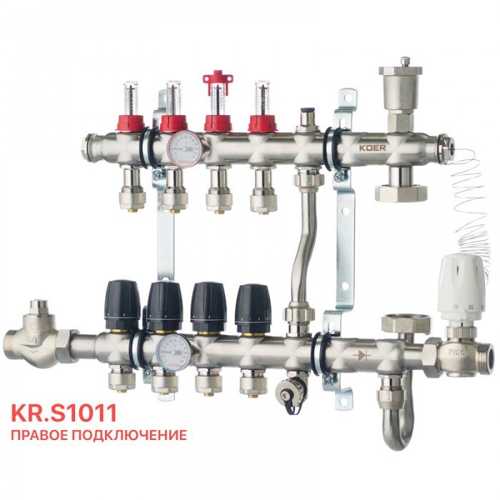 Колектор з вбудованим зміш. вузлом Koer KR.S1011-4 1 "х4 SUS304 і євроконус 3/4-16 (KR2927) Колектор з вбудованим зміш. вузлом Koer KR.S1011-4 1 "х4 SUS304 і євроконус 3/4-16 (KR2927)