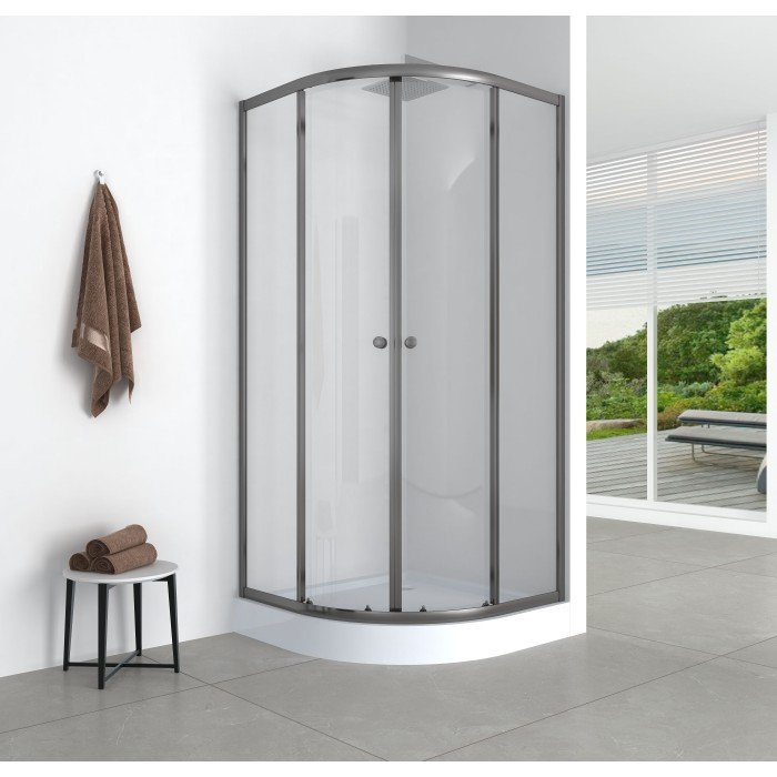 Душевая кабина с низким поддоном Mixxus PLAIN SCT02-90x90x195-TR GRAPHITE прозрачное стекло 4мм (MI Душевая кабина с низким поддоном Mixxus PLAIN SCT02-90x90x195-TR GRAPHITE прозрачное стекло 4мм (MI