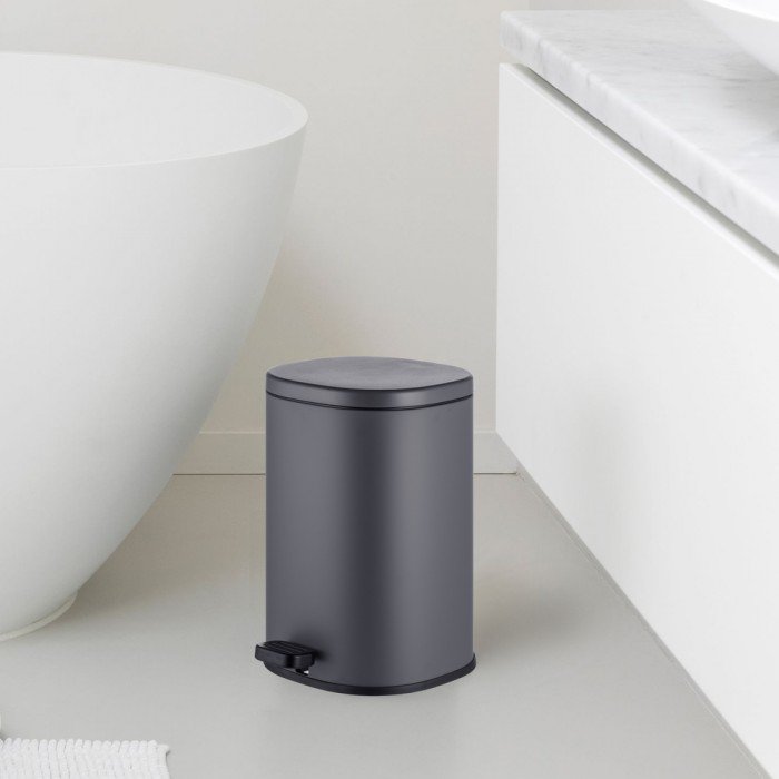 Мусорное ведро с плавным закрытием овальное Mixxus Premium Olivary-TC0105 Graphite 5 л цвет графит Мусорное ведро с плавным закрытием овальное Mixxus Premium Olivary-TC0105 Graphite 5 л цвет графит