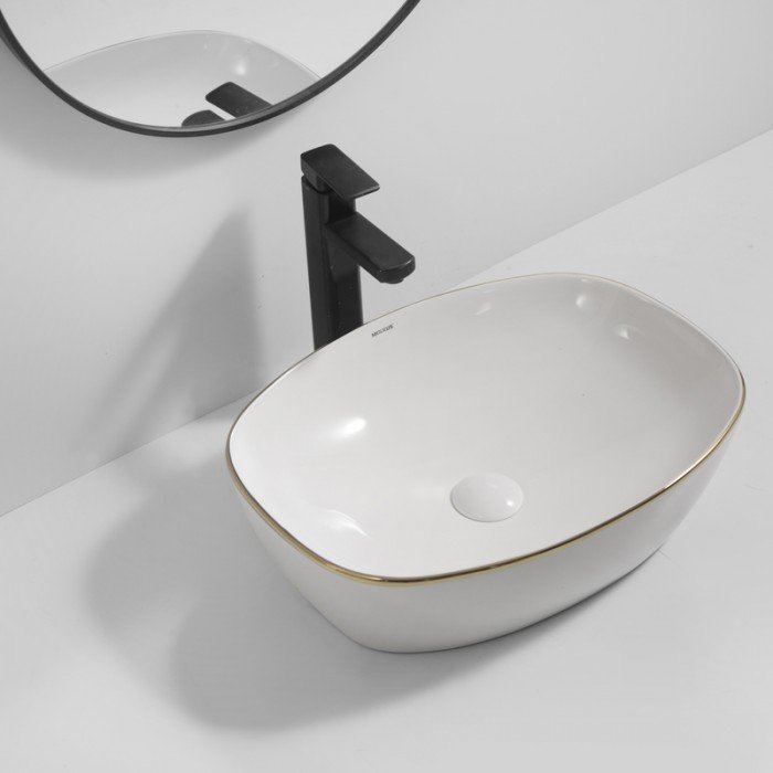 Раковина накладна Mixxus Premium DIVERSE-0109 EDGE GOLD 500х380х140mm (MP6548)