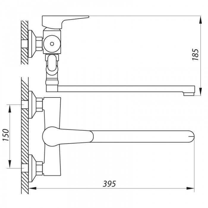 Смеситель для ванны Zerix PUD6 146 (ZX2938) Смеситель для ванны Zerix PUD6 146 (ZX2938)