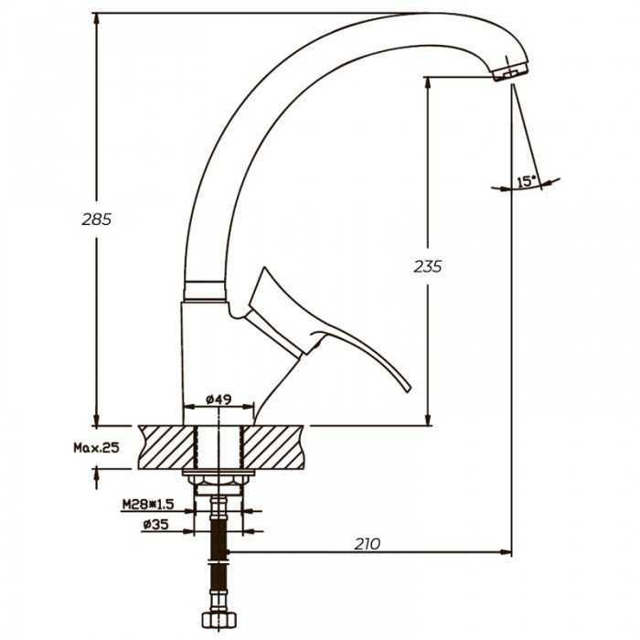 Смеситель для кухни Haiba Germes 777 (HB0144)