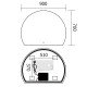 Зеркало Mixxus Premium TOPPER MS01-90x70-Reverse с Led Touch, Anti-fog, димером (3-6,5kK) (MP6632)