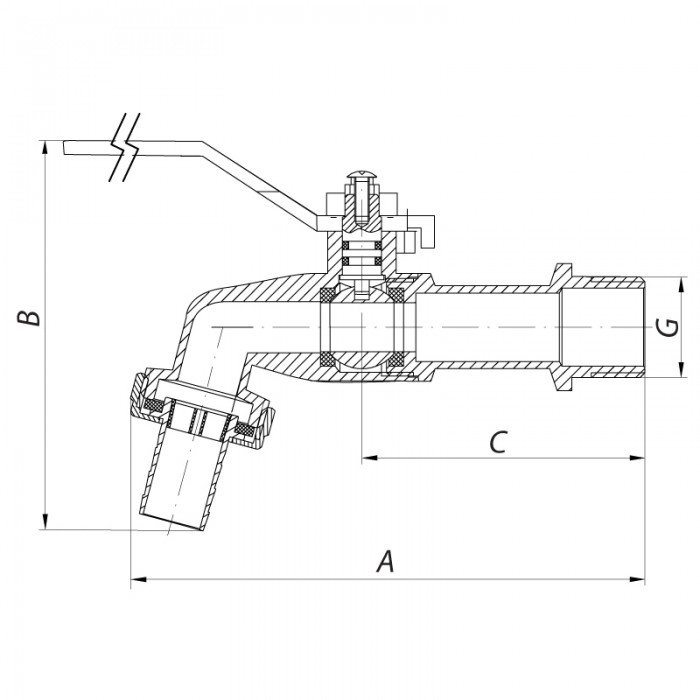 Кран пивний 1/2" (Koer KR.256) (KR2749) Кран пивний 1/2" (Koer KR.256) (KR2749)