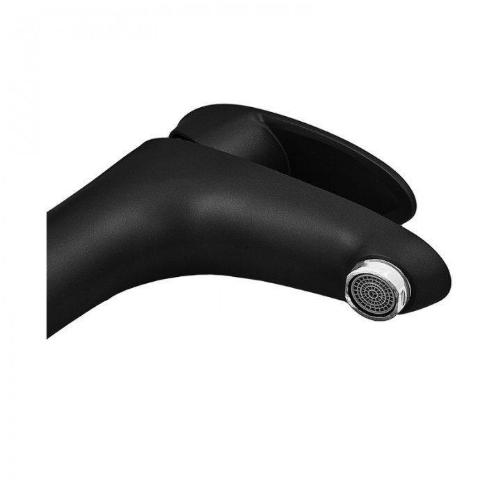Змішувач для умивальника Plamix Cezar-001 SET Matte black (з підведенням) (PM0662) Змішувач для умивальника Plamix Cezar-001 SET Matte black (з підведенням) (PM0662)