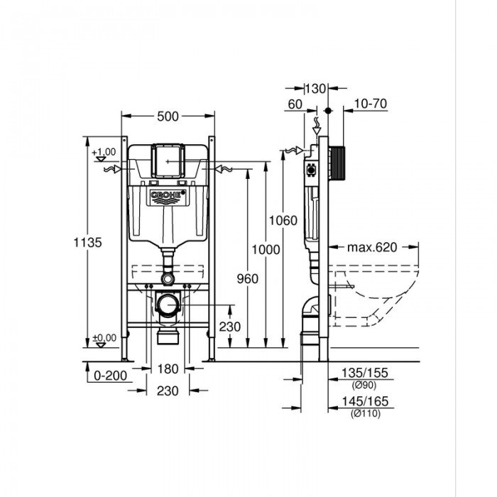 Комплект Grohe Set Унитаз ELLIPSE-0305-T3 + Инсталляция UA388400WG + панель 38732000 (388400WGELLIP Комплект Grohe Set Унитаз ELLIPSE-0305-T3 + Инсталляция UA388400WG + панель 38732000 (388400WGELLIP
