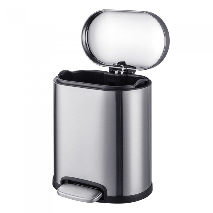 Відро для сміття з плавним закриттям овальне Mixxus Premium Topper-TC0205 SS Color 5л колір нержавійка Відро для сміття з плавним закриттям овальне Mixxus Premium Topper-TC0205 SS Color 5л колір нержавійка