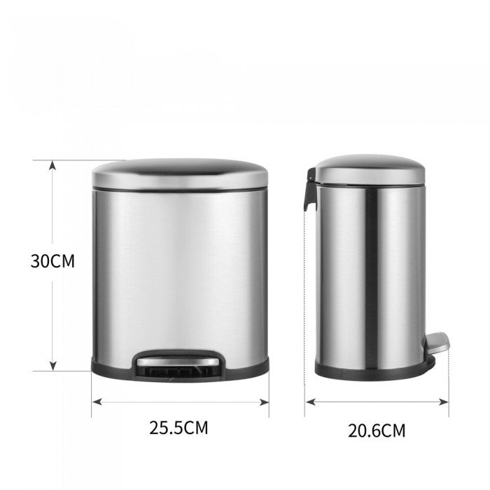 Відро для сміття з плавним закриттям овальне Mixxus Premium Topper-TC0205 SS Color 5л колір нержавійка Відро для сміття з плавним закриттям овальне Mixxus Premium Topper-TC0205 SS Color 5л колір нержавійка