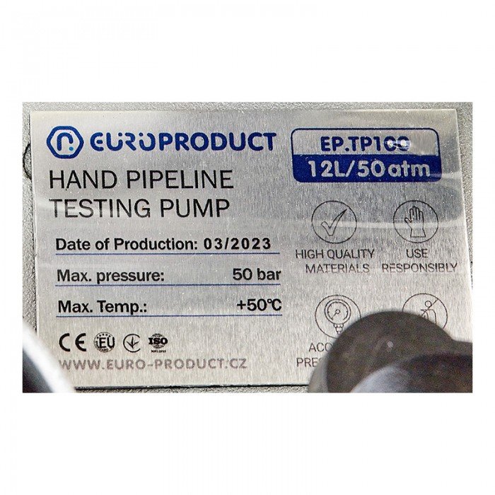 Опрессовщик гидравлический ручной Europroduct EP.TP100 для PPR труб (12л, 50АТМ) (EP6097) Опрессовщик гидравлический ручной Europroduct EP.TP100 для PPR труб (12л, 50АТМ) (EP6097)