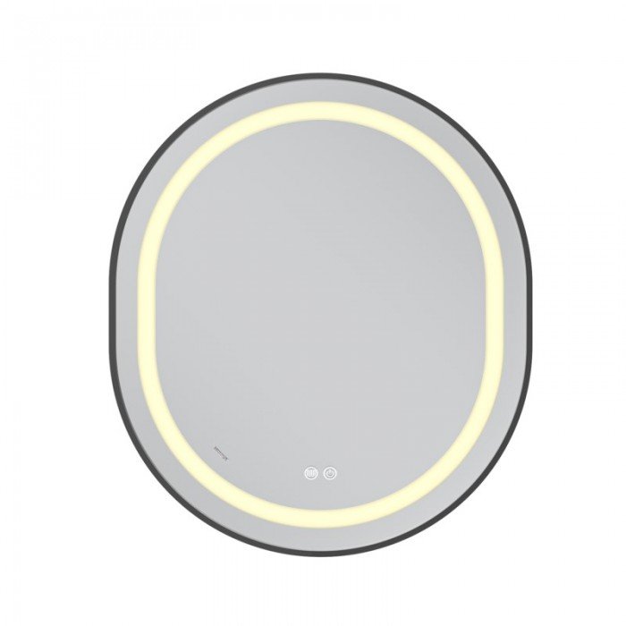 Зеркало Mixxus Premium ELLIPSE MV05-80x70-Reverse BLACK с Led Touch, Anti-fog, димером (3-6,5kK) (M