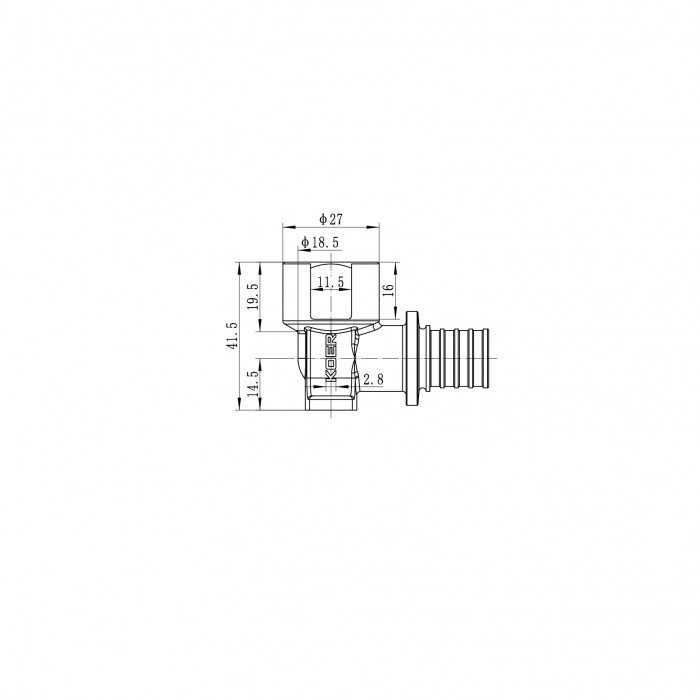 Уголок переходной настенный с ВР Koer KA.LW06F-20 - 20(2.8mm) x 1/2"F (KR4881) Уголок переходной настенный с ВР Koer KA.LW06F-20 - 20(2.8mm) x 1/2"F (KR4881)