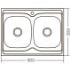 Кухонная мойка накладная Zerix Z8060B-08-180E (Satin) (ZX1620) Кухонная мойка накладная Zerix Z8060B-08-180E (Satin) (ZX1620)