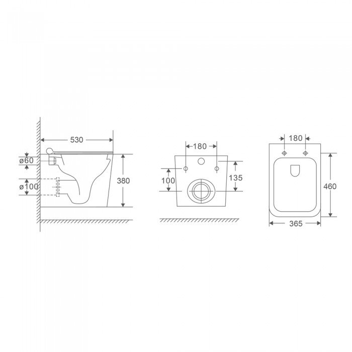 Унітаз підвісний Mixxus Premium Quadro-0302-R Black 530x360x365mm, система змиву RIMLESS (MP6455) Унітаз підвісний Mixxus Premium Quadro-0302-R Black 530x360x365mm, система змиву RIMLESS (MP6455)