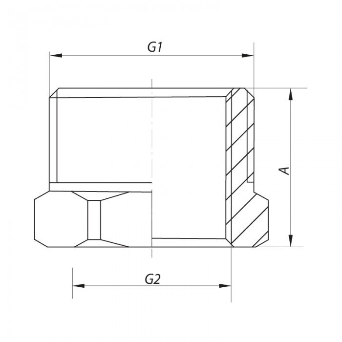 Футорка 1/2"х3/4" Koer KF.F0608 (KF0082) Футорка 1/2"х3/4" Koer KF.F0608 (KF0082)