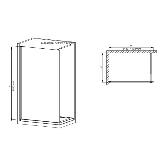 Душова перегородка Mixxus Premium FLAT SP02-120x200-TR Black Walk-In прозоре скло 8мм (MI6857) Душова перегородка Mixxus Premium FLAT SP02-120x200-TR Black Walk-In прозоре скло 8мм (MI6857)