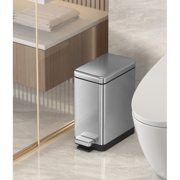 Мусорное ведро с плавным закрытием прямоугольное Koer TC-010210-02 10 л цвет нержавейка (KR5597)