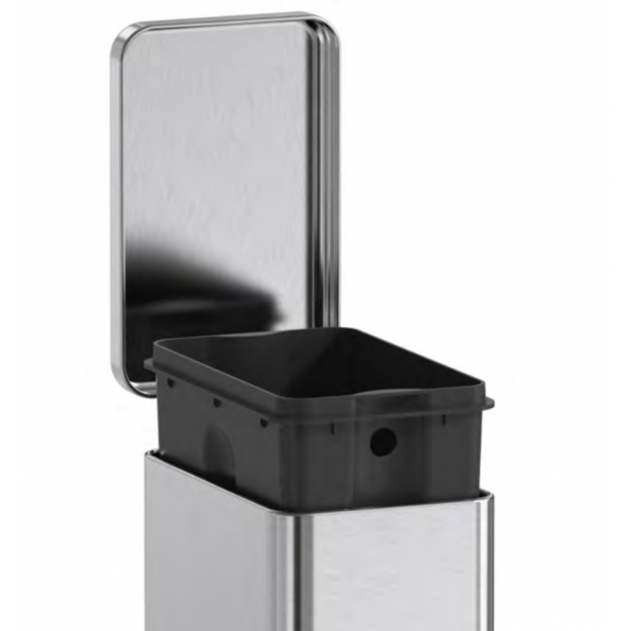 Мусорное ведро с плавным закрытием прямоугольное Koer TC-010210-02 10 л цвет нержавейка (KR5597)