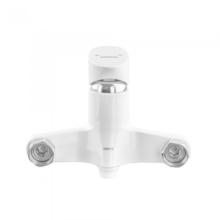 Смеситель для ванны Plamix Cezar-006 EURO SET White (со шлангом, лейкой и кронштейном) (PM0666) Смеситель для ванны Plamix Cezar-006 EURO SET White (со шлангом, лейкой и кронштейном) (PM0666)
