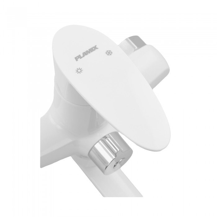 Смеситель для ванны Plamix Cezar-006 EURO SET White (со шлангом, лейкой и кронштейном) (PM0666) Смеситель для ванны Plamix Cezar-006 EURO SET White (со шлангом, лейкой и кронштейном) (PM0666)