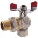 Кран с американкой 1/2" СК красный угловой (SK0022)