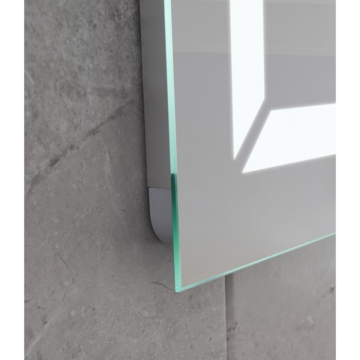 Зеркало Mixxus LIGHT MR01-90x70 с Led Touch, Anti-fog, димером, регулятором яркости, часами (MI5999