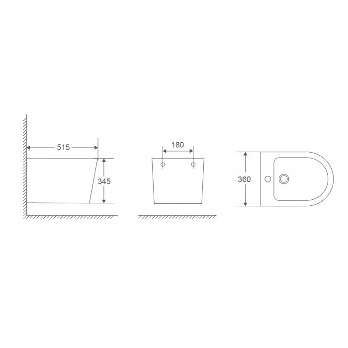 Биде подвесное Mixxus Premium Bevel-0501 515x360x345mm (MP6475) Биде подвесное Mixxus Premium Bevel-0501 515x360x345mm (MP6475)