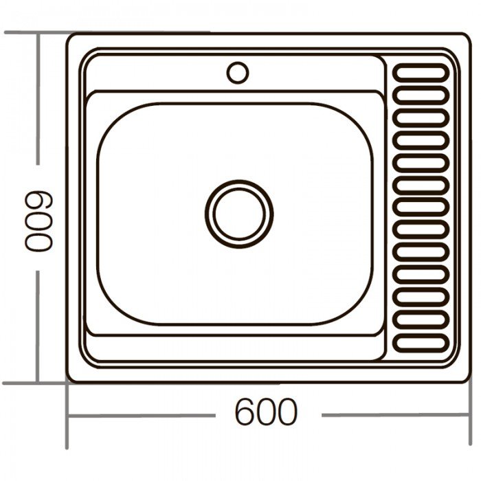 Мойка кухонная Zerix Z6060R-06-160E (Satin) (ZM0577) Мойка кухонная Zerix Z6060R-06-160E (Satin) (ZM0577)