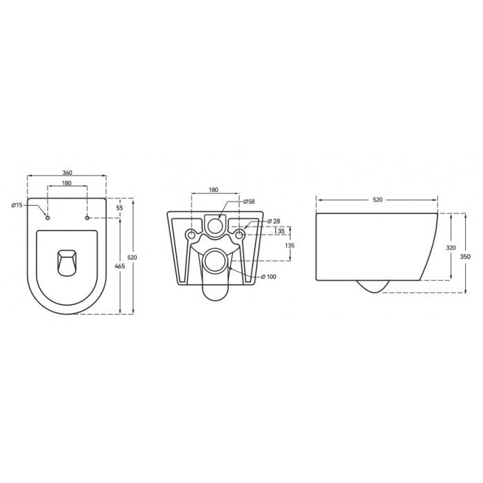 Унітаз підвісний Mixxus ELLIPSE-0306-T3 520x360x365mm, система змиву TORNADO 3.0 (MI6704) Унітаз підвісний Mixxus ELLIPSE-0306-T3 520x360x365mm, система змиву TORNADO 3.0 (MI6704)