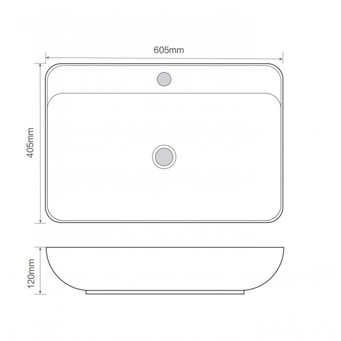 Раковина накладна Mixxus Premium BEVEL-0203 600х405х120mm з отвором під змішувач (MP6513) Раковина накладна Mixxus Premium BEVEL-0203 600х405х120mm з отвором під змішувач (MP6513)