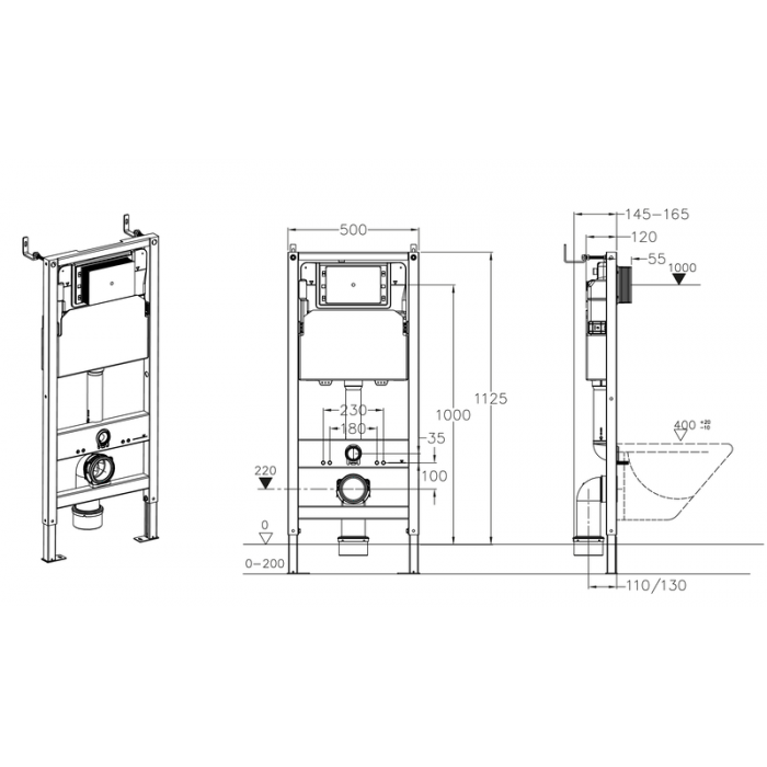 Комплект установочный для унитаза Koer KT-0501-01 (с пан. смыва KT-0601-01 Хром + звукоиз.)  (KR516