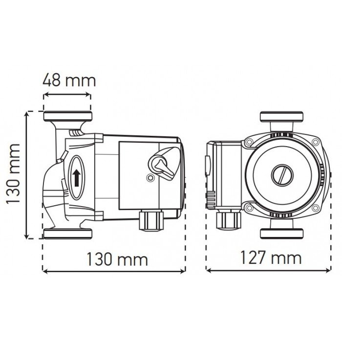 Насос циркуляционный центробежный Koer KP.GRS-25/6-130 (с кабелем и вилкой) (KP0251)