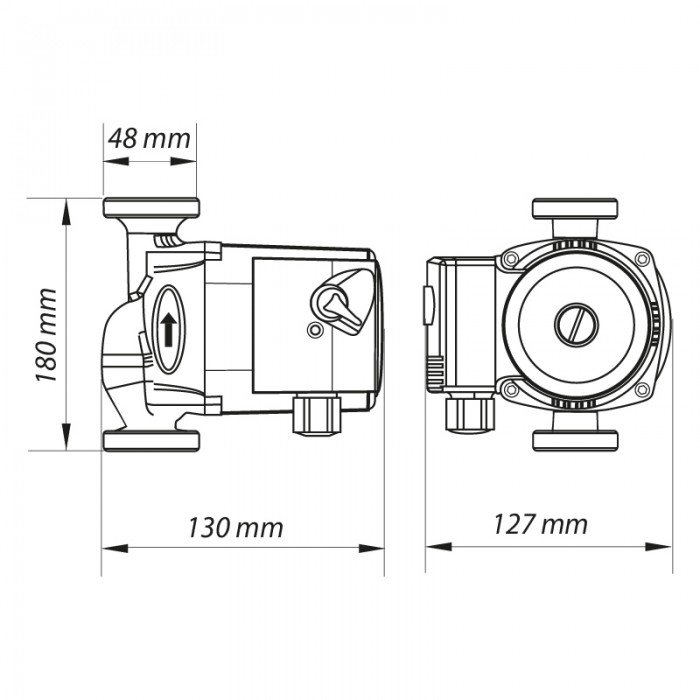 Насос циркуляционный центробежный Koer KP.GRS-25/6-130 (с кабелем и вилкой) (KP0251)