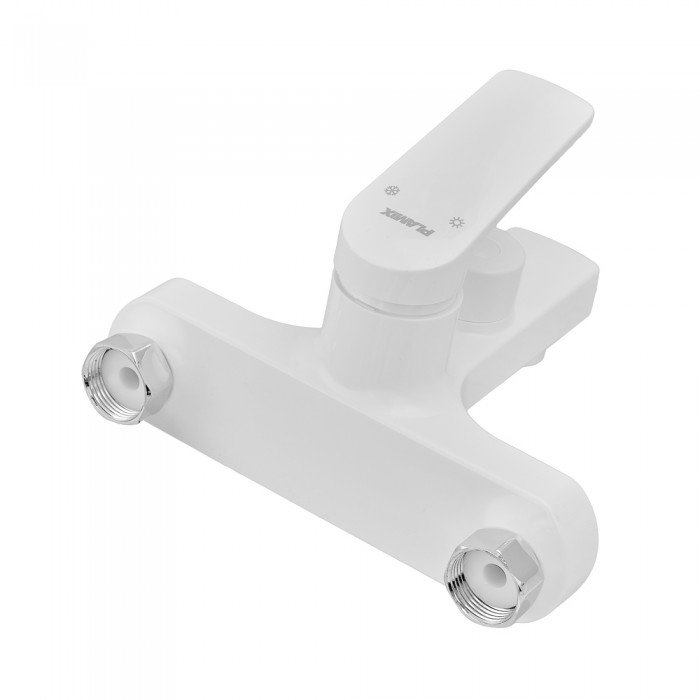 Змішувач для ванни Plamix Lucas-009 EURO SET White з шлангом, лійкою та кронштейном (PM0708) Змішувач для ванни Plamix Lucas-009 EURO SET White з шлангом, лійкою та кронштейном (PM0708)