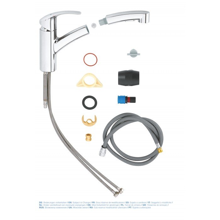 Змішувач для кухні з висувним виливом Grohe Eurosmart (30305000)