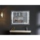 Зеркало Mixxus STYLE MR03-80x60 с Led Touch, Anti-fog, димером, регулятором яркости, часами (MI6005