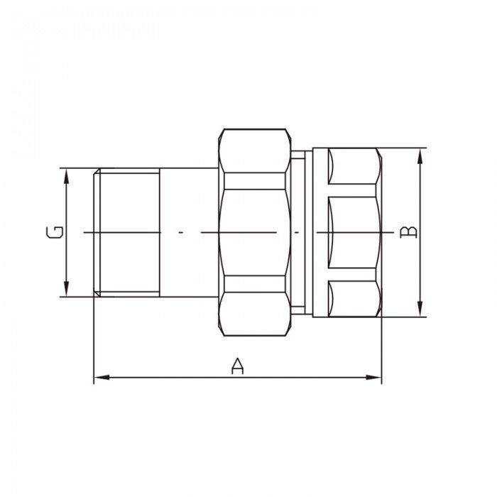 Згін американка прямий, без нікелю Koer KR.341.WN - 1/2" (KR4736) Згін американка прямий, без нікелю Koer KR.341.WN - 1/2" (KR4736)