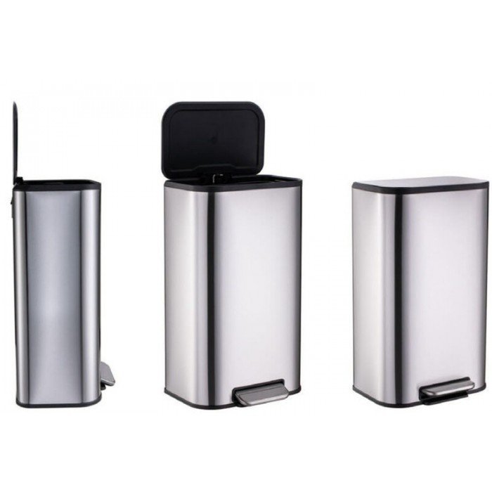 Відро для сміття з плавним закриттям прямокутне Mixxus Cubic-TC0112 SS Color 12л колір нержавійка ( Відро для сміття з плавним закриттям прямокутне Mixxus Cubic-TC0112 SS Color 12л колір нержавійка (