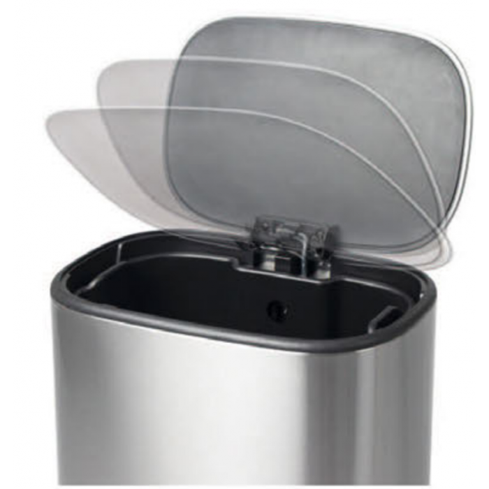 Відро для сміття з плавним закриттям прямокутне Mixxus Cubic-TC0112 SS Color 12л колір нержавійка ( Відро для сміття з плавним закриттям прямокутне Mixxus Cubic-TC0112 SS Color 12л колір нержавійка (