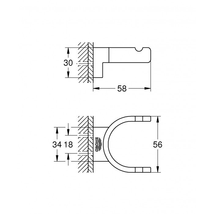 Двойной крючок Grohe Selection (41049000) Двойной крючок Grohe Selection (41049000)