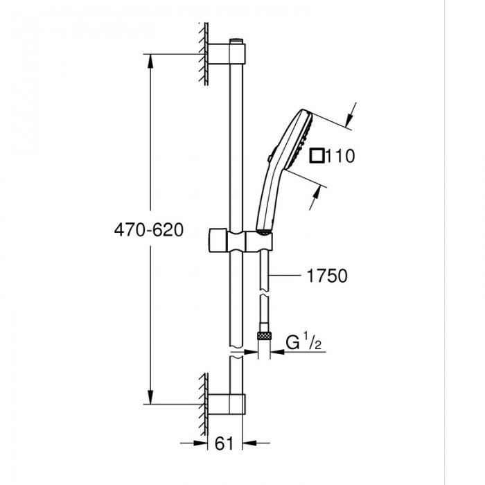Душовий гарнітур Grohe Tempesta Cube 2 режими 110 (267482433) Душовий гарнітур Grohe Tempesta Cube 2 режими 110 (267482433)