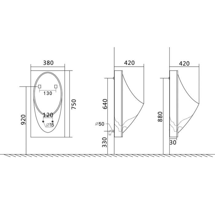 Писсуар подвесной Mixxus Premium BEVEL-1005 380x420x750mm с краном для писсуара (MP6664) Писсуар подвесной Mixxus Premium BEVEL-1005 380x420x750mm с краном для писсуара (MP6664)