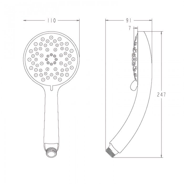 Лійка для душу Koer KP-0410-01 7 функцій (Колір хром) (KR5414)