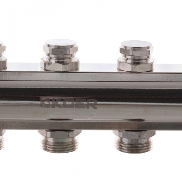 Коллекторный блок с термостатическими клапанами Koer KR.1100-06 1”x6 ways (KR2632) Коллекторный блок с термостатическими клапанами Koer KR.1100-06 1”x6 ways (KR2632)