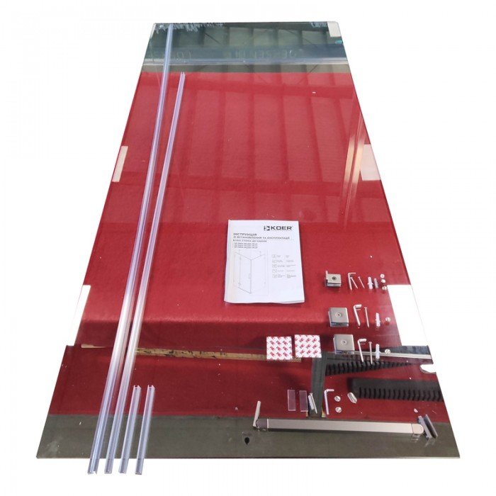 Боковая стенка для кабины Koer SR SW04-90x200-TR-07 прозрачное стекло Easy Clean 10мм, графит (KR53